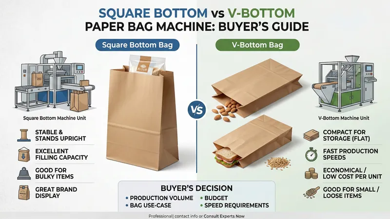 Square Bottom vs V-Bottom Paper Bag Machine: Buyer's Guide